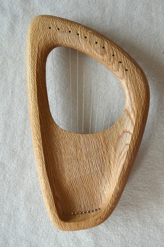 10 String Pentatonic Lyre, Ash Wood, Hand carved