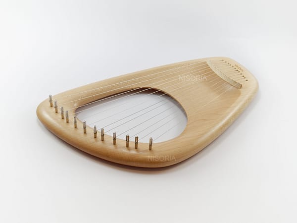 Nisoria 12 string diatonic lyre, maple wood