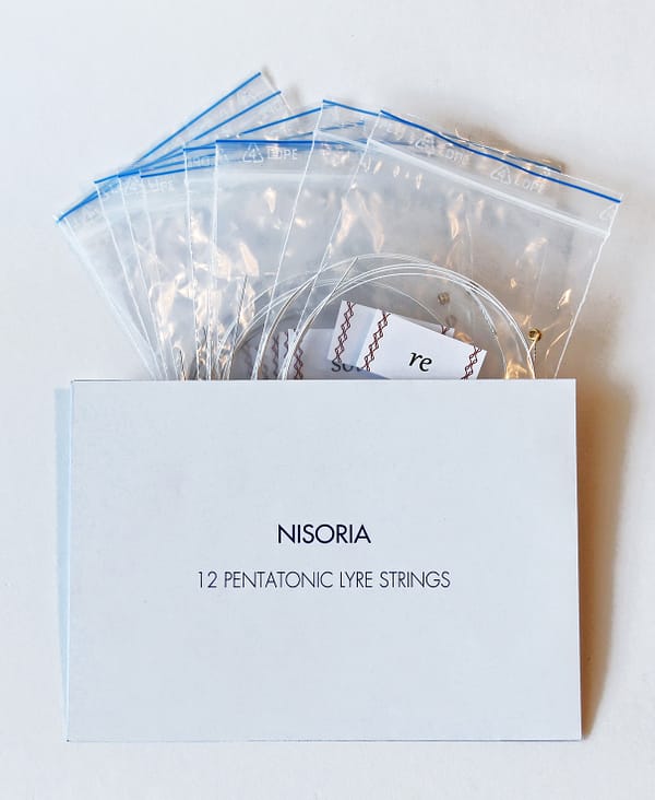 String set for Nisoria 12 string pentatonic lyre