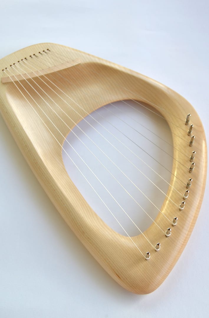 12 String Pentatonic Lyre, Maple Wood Musical Instrument